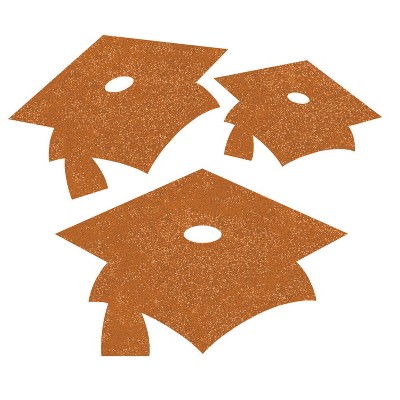 36ct Mortarboard Graduation Cutouts Orange