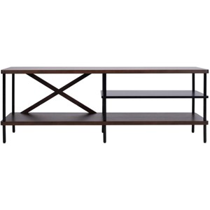 Bruno Industrial Media TV Stand - Walnut/Black - Safavieh. - 1 of 4