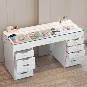 VANITII Eva Vanity Desk - 13 Storage Drawers - 1 of 4