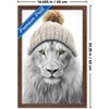 Trends International Sasha - Lion In Winter Framed Wall Poster Prints - 3 of 4