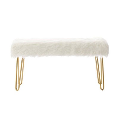 white fur ottoman target