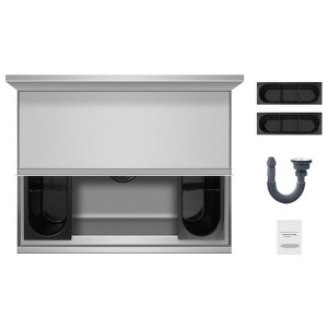 VEVOR Commercial Ice Bin, 61 L Underbar Ice Bin, 24 x 19 x 37 in Stainless Steel Ice Chest with Sliding Lid, Bottle Holders, Silver - 1 of 4