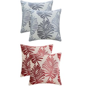 REGALWOVEN 4 Pcs Palm Leaf Pattern Decorative Throw Pillow Covers for Farmhouse Home Sofa Couch Bed - 1 of 4
