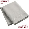 Mellanni 1800 Pillowcase Set 2 pc Set of 2 King Size Light Gray - 2 of 4