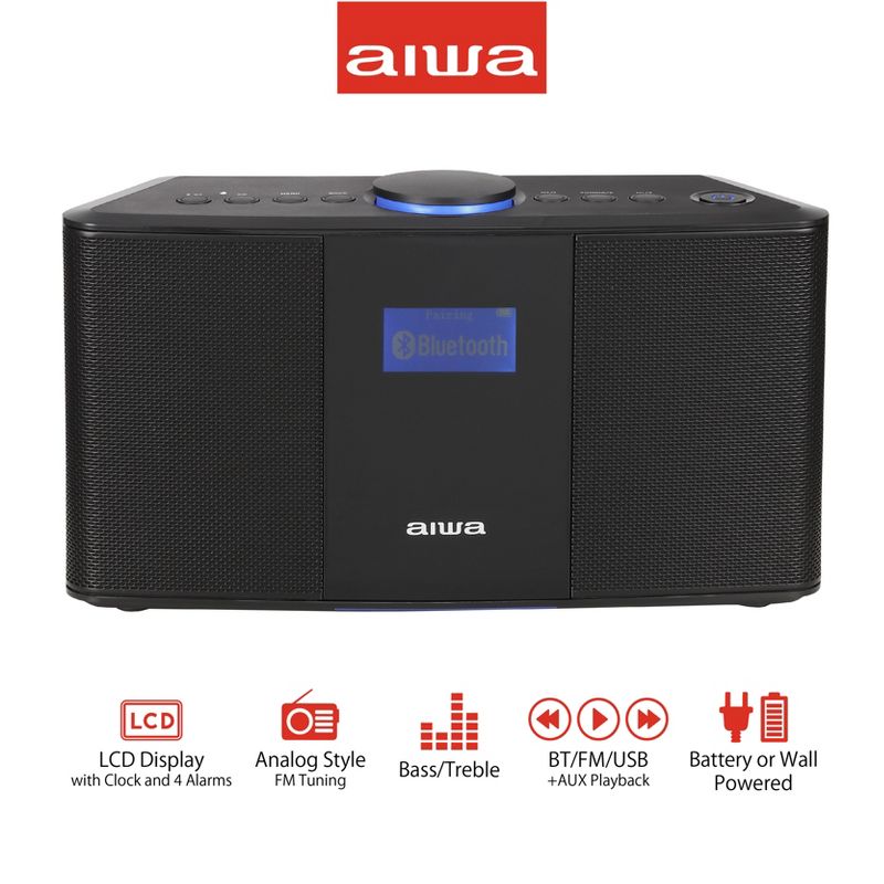 AIWA Exos 5 Wireless Bluetooth Speaker with LCD Display - Black, 2 of 10