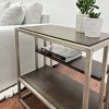 Syemin End Tables Wood Storage End Table Nightstand with Shelf Sofa Storage Side Table Bedside Tables for Small Space, Brown, 16"*25"*24" - 3 of 4