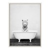 18" x 24" Sylvie White Tiger in The Bathtub Framed Canvas by Amy Peterson - Kate & Laurel All Things Decor - 2 of 4