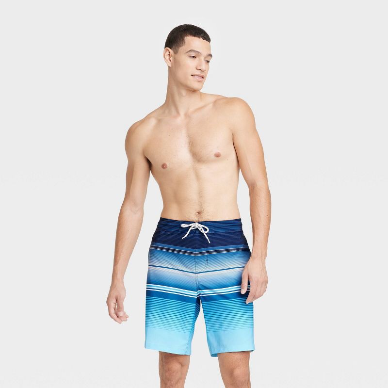 Men's 9" Striped Swim Shorts - Goodfellow & Co™ Navy Blue, 3 of 4