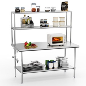 Winado 60 X 30 In. Stainless Steel Table With Overshelves And Detachable Hooks - 1 of 4