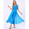INSPIRE CHIC Women's V-neck Sleeveless Wide Leg Chiffon Cocktail Jumpsuits - 3 of 4