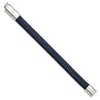 Black Bow Jewelry 12mm Stainless Steel Navy Blue Braided Leather Adj Bracelet, 7.75 Inch - 2 of 4