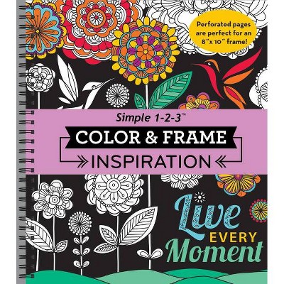 Large Print Easy Color & Frame - Garden (Stress Free Coloring Book) (Spiral)