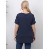 Women's Round Neck Split Hem Short Sleeve T-Shirt Casual Basic Stretchy Cotton Tee Summer Top - 4 of 4
