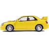 2003 Subaru Impreza WRX STI RHD (Right Hand Drive) Yellow with Carbon Hood 1/18 Diecast Model Car by Solido - 3 of 4