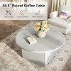 Vipbear Round Coffee Table, 35.5-Inch Modern Engineered Wood Center Coffee Tables, Wooden Farmhouse Rustic Cocktail Tea Accent Table - 2 of 4