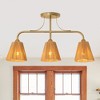 Parrot Uncle 30" Gold Farmhouse Brass Chandelier Ceiling Light 3-Light - 2 of 4