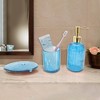 Unique Bargains Reusable Vertical Stripes Bathroom Accessories Kit 1 Set - 4 of 4