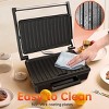 2 Slice Stainless Steel Panini Press Grill, Non-Stick Sandwich Press Maker with Removable Drip Tray for Any Thickness Sandwich, Burgers, Steak - 3 of 4