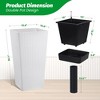 30" Tall Planters Set of 2, Rattan Outdoor＆Indoor Planter Pots, High Front Porch Planter Pots w/Water Level Monitor, Automatic Watering, White - 3 of 4