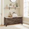 VECELO 18/30/43" Storage Ottoman Wooden Bench with Wicker-Knot Cushions Toy Box Organizer with Safety Hinges Charcoal Gray/White - 2 of 4