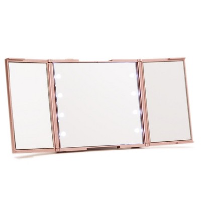 ReveaLight Trifold Compact Mirror with Flip Stand and Power Switch ...