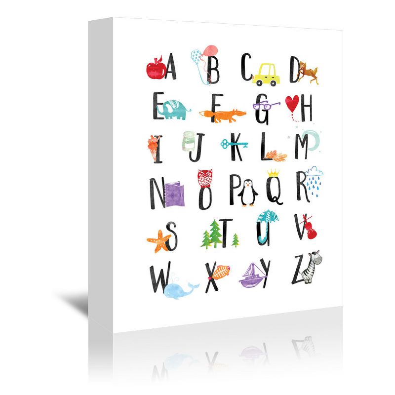 Americanflat Educational Watercolor Alphabet By Elena David Unframed Canvas Wall Art, 1 of 9
