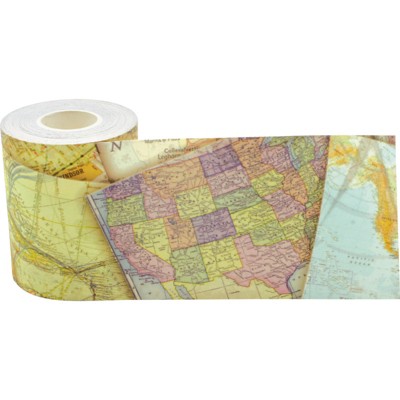 Teacher Created Resources Travel the Map Straight Rolled Border Trim, 50 Feet (Pack of 6)