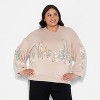 Women's Bambi Fleece Graphic Pullover Sweatshirt - Light Brown - 2 of 3