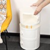 Haitral 3 Drawer Barrel Nightstand White - 4 of 4