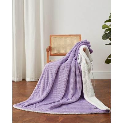 Heated Blanket 50x60 Inch, Soft Flannel Electric Blankets Throw with 4 Heating Levels & 4 H Auto Shut Off, Washable for Couch, Office and Dorm