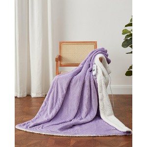 Heated Blanket 50x60 Inch, Soft Flannel Electric Blankets Throw with 4 Heating Levels & 4 H Auto Shut Off, Washable for Couch, Office and Dorm - 1 of 4