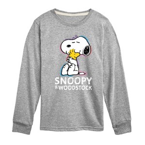 Boys' - Peanuts - Snoopy And Woodstock Long Sleeve Graphic T-Shirt - 1 of 4