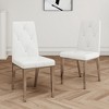NicBex Set of 2 PU Leather Dining Chair Modern Upholstered Tufted Side Chair with Wood Legs for Kitchen,Dining Room - 4 of 4
