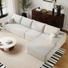 135 inch Plush Corduroy Fabric White Cloud Sectional Couch with L-Shape Chaise Modern Modular Sofa with Deep Seat - 2 of 4