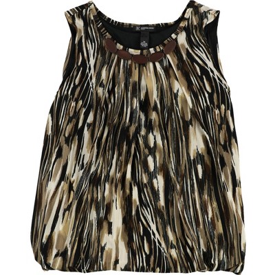 I.N.C International Concepts Womens Beaded Tunic Blouse, Brown, XXX-Large