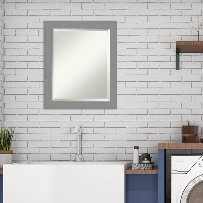 Elegant Brushed Nickel 26"x30" Rectangular Bathroom Vanity Mirror
