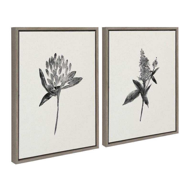 (Set of 2) 18&#34; x 24&#34; Sylvie Vintage Botanical 1 and 2 Framed Canvas Gray - Kate &#38; Laurel All Things Decor, 3 of 8