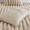3 Pcs Elegant Reversible Faux-Fur Plush Comforter Set,All Season Ribbed Velvet Bedding Set,Cozy Home Textile fits Lux Bedroom Decor - 4 of 4