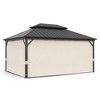 Arceso Hardtop Gazebos, Aluminum Frame Permanent Pavilion with Curtains and Netting, Double Galvanized Steel Roof Gazebo Outdoor, Metal Gazebo Canopy - 3 of 4