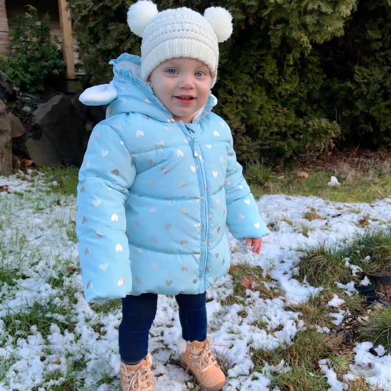 Rokka&Rolla Infant Toddler Girls' Fleece Puffer Jacket-Baby Warm Winter Coat, 4 of 10