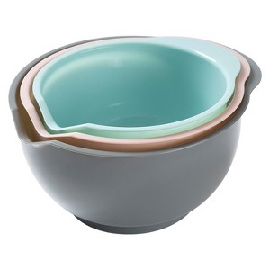 Itopfox Set of 3 Mixing Bowls with Pour Spout, Nesting Design Saves Space, Non-Slip, BPA Free, Dishwasher Safe for Kitchen Cooking and Baking - 1 of 4