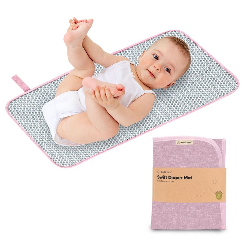 KeaBabies Swift Diaper Changing Pad, Portable Waterproof Diaper Changing Pad for Baby, Travel Changing Pad for Diaper Bag, 1 of 11