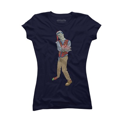 Junior's Design By Humans Christmas Zombie By Ayota T-Shirt