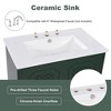 30in Bathroom Vanity With Single Top Sink, Freestanding Retro Style Bathroom Cabinet With 1 Drawer & 2 Doors Grey Dark Green - 3 of 4