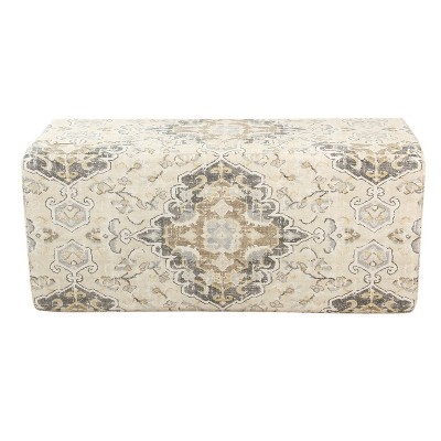 Modern Ebony and Cream 36" Upholstered Storage Bench