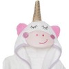Everyday Kids Hooded Bath Robe for Girls – 3D White Unicorn, Soft Terry Cloth, Absorbent Baby Toddler Robe, Bath Time Essential Size 0-9 Months - 3 of 4