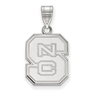 Black Bow Jewelry 14k White Gold North Carolina State Wolfpack NCAA Medium Pendant - 1 of 3
