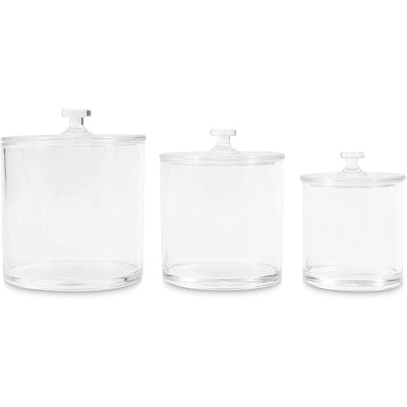 Juvale 3 Pack Acrylic Jars Set, Plastic Apothecary Containers with Lids, 3 Sizes, 3 of 8