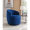 Akoasm Soft Swivel Accent Barrel Sofa & Chair With Metal Black Powder Coating Ring For Living Room, Office & Bedroom-Blue - 3 of 4
