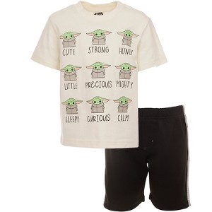 Star Wars The Mandalorian The Child Baby Athletic T-Shirt and Mesh Shorts Outfit Set Infant to Big Kid - 1 of 4